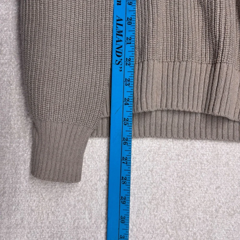 Hollister Men's XS Cream Tan Ribbed Knit Crewneck Sweater Cotton Blend